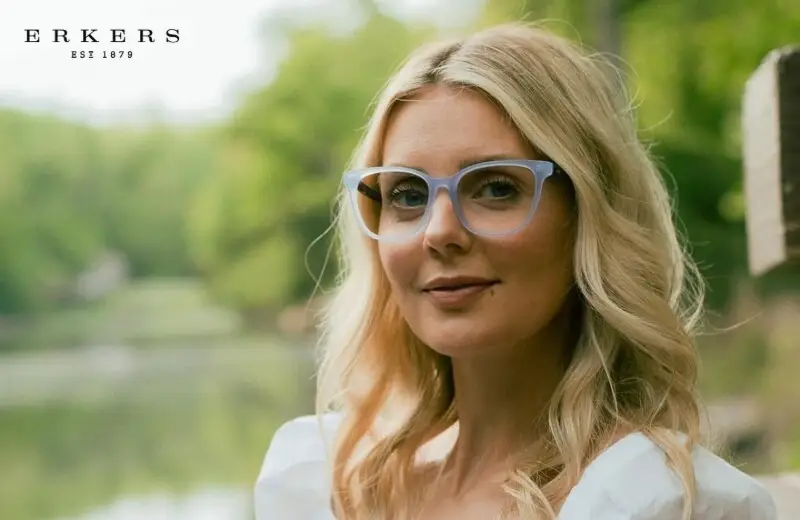 Eyewear - blond-woman-wearing-erkers-eyeglasses